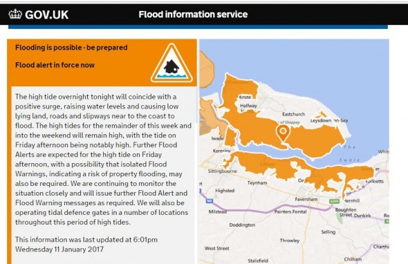 Local Flood Alert Issued