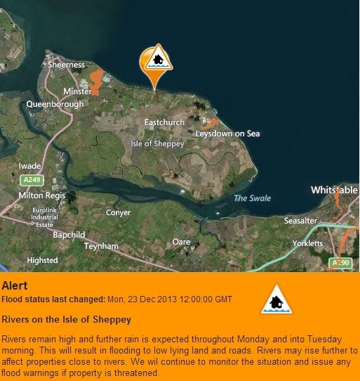 Flood Alert In Place For Isle Of Sheppey
