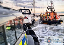 Marine Officers Assist Sinking Boat Off Sheppey